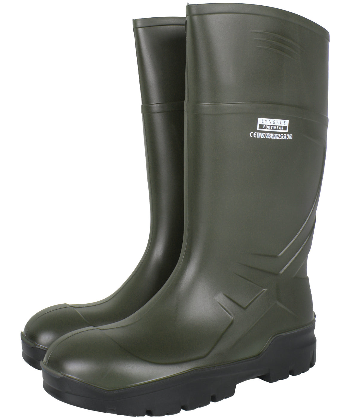 Lette, holdbare og behagelige støvler i PU kvalitet - Grøn / Sort