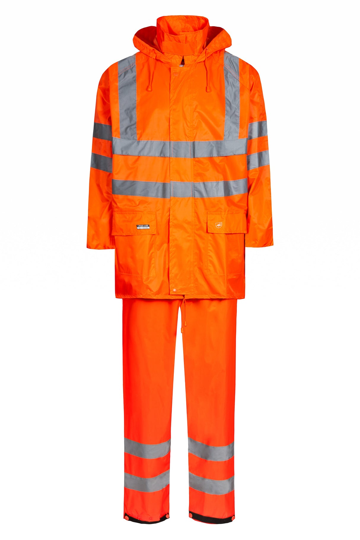 Regnsæt med jakke og bukser i polyester kvalitet - Hi-Vis Orange