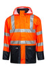 Hi-Vis vinterjakke i PU kvalitet - Hi-Vis Orange / Navy