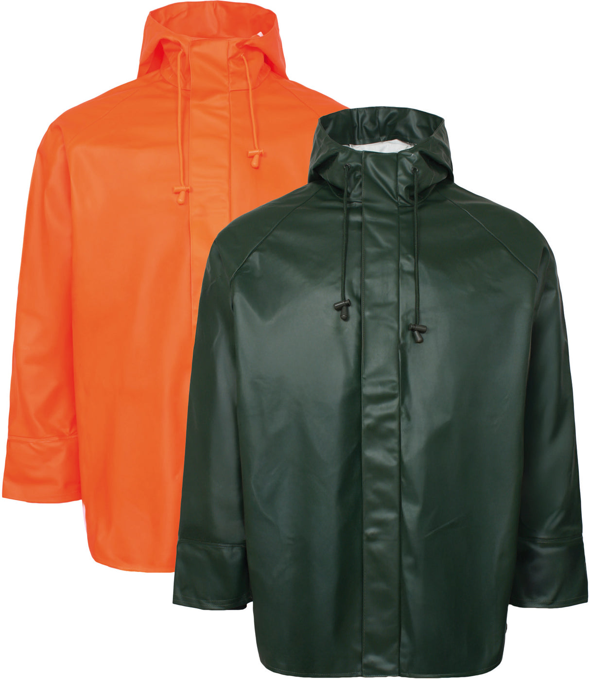 Regnjakke i ekstra kraftig PVC kvalitet - Hi-Vis Orange