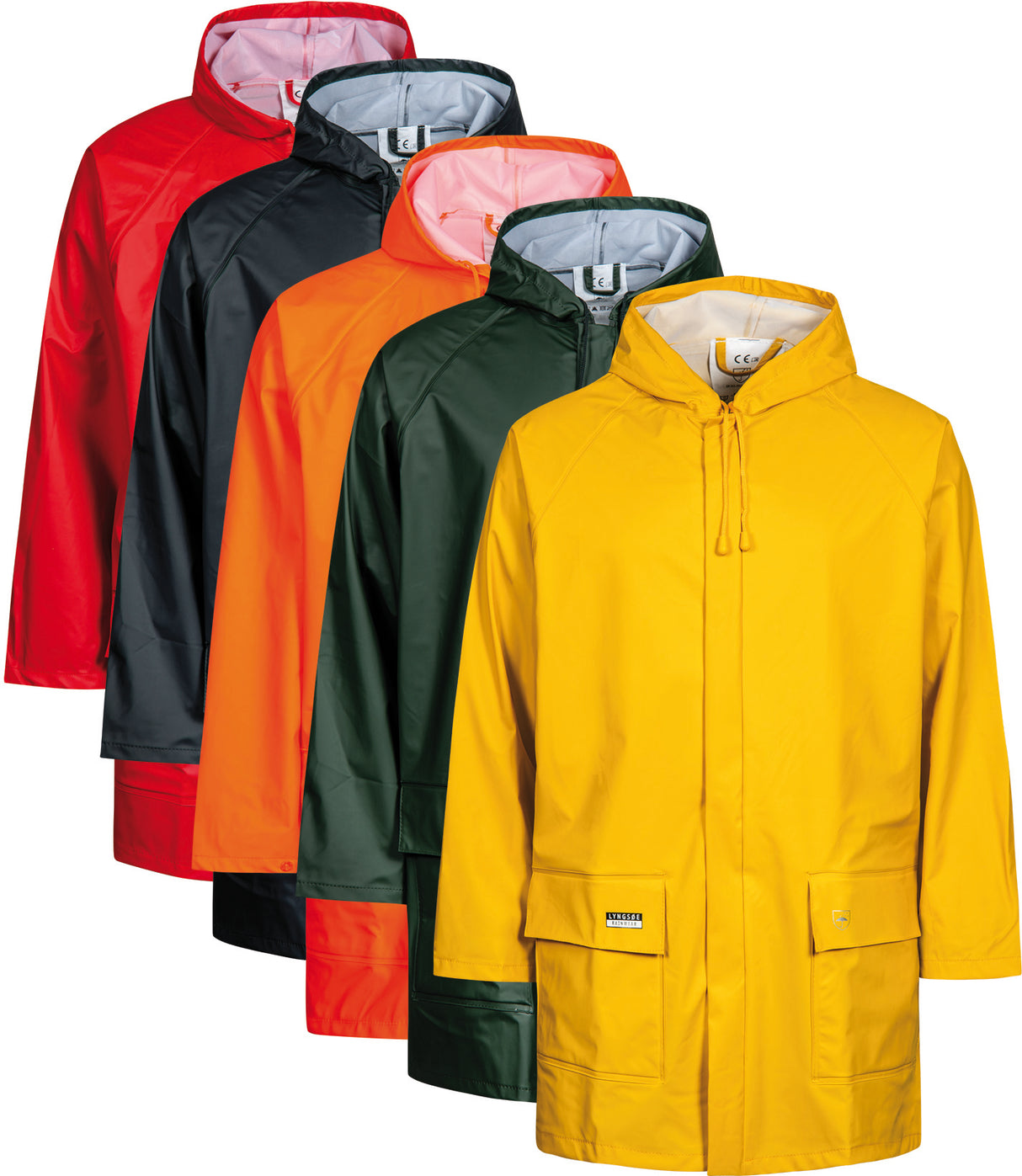 Regnjakke i PU kvalitet - Hi-Vis Orange