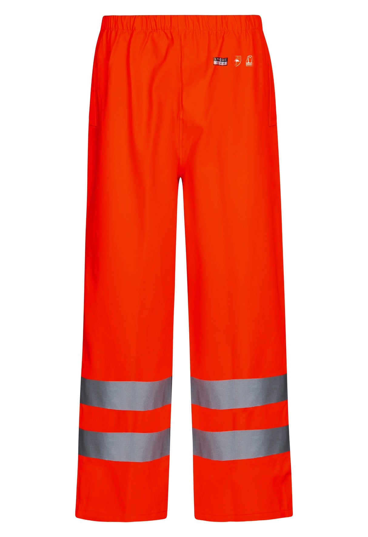 Hi-Vis regnbukser i PU kvalitet - Hi-Vis Rød