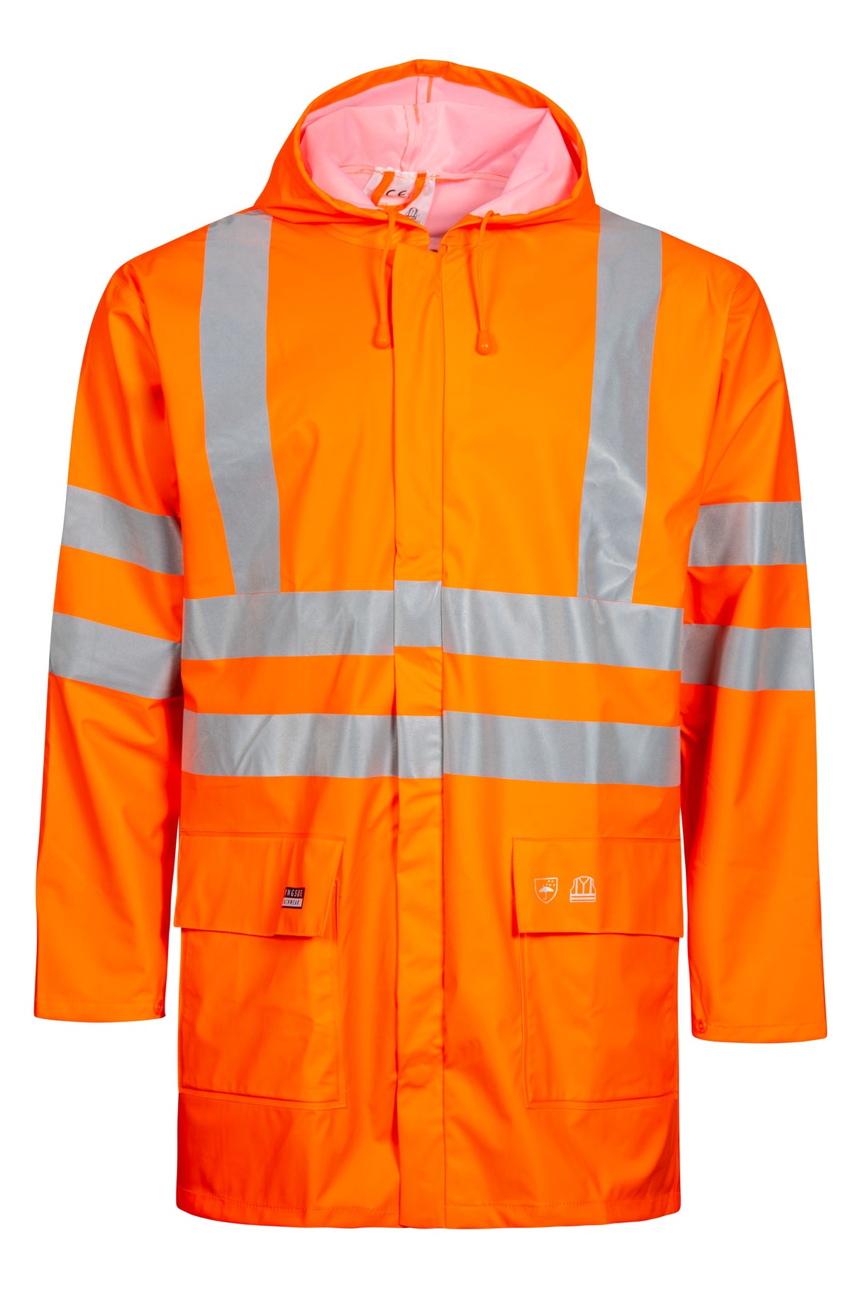Hi-Vis regnjakke i PU kvalitet - Hi-Vis Orange