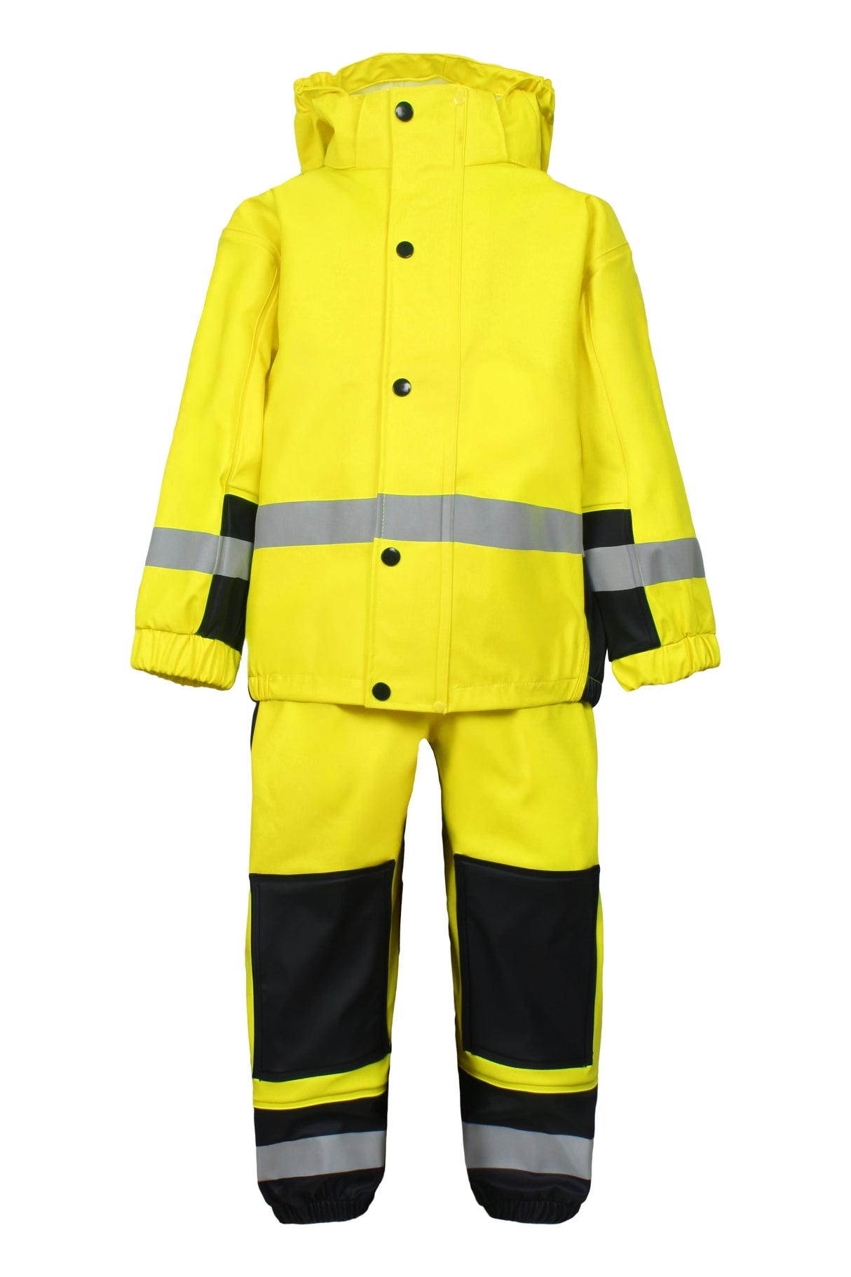 Børne Regnsæt i PU kvalitet - Saturn Gul / Navy