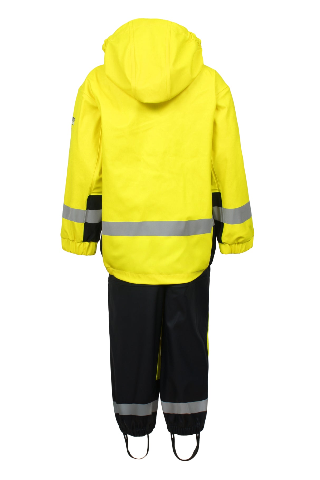 Børne Regnsæt i PU kvalitet - Saturn Gul / Navy