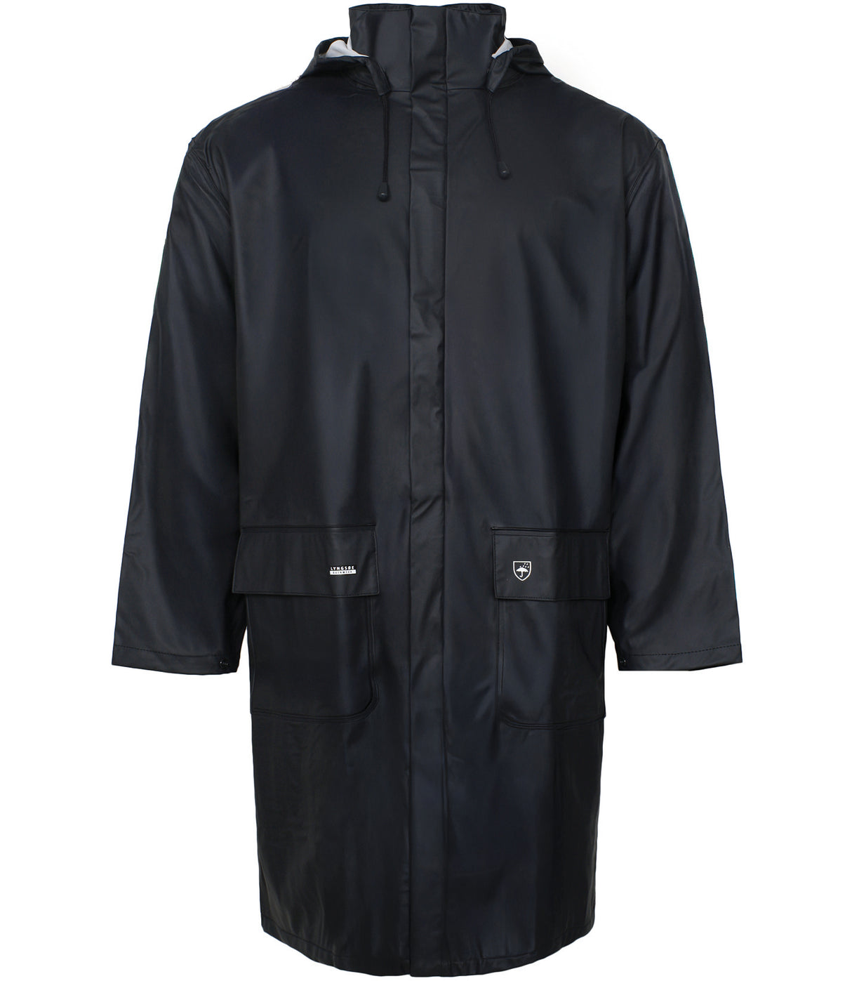 Regnjakke i PU kvalitet, 100 cm lang - Navy