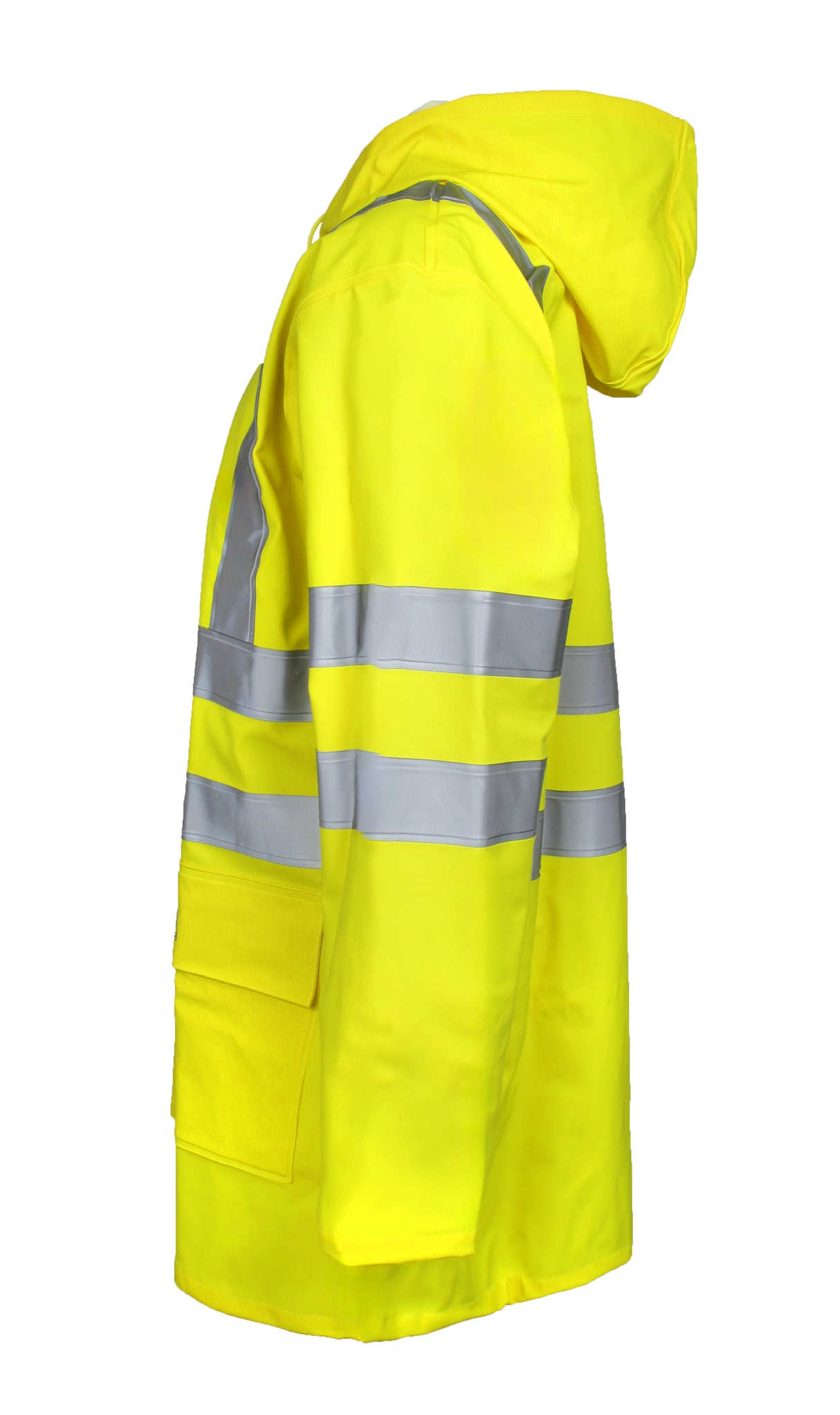 Hi-Vis regnjakke i kraftig PU/PVC kvalitet - Saturn Gul