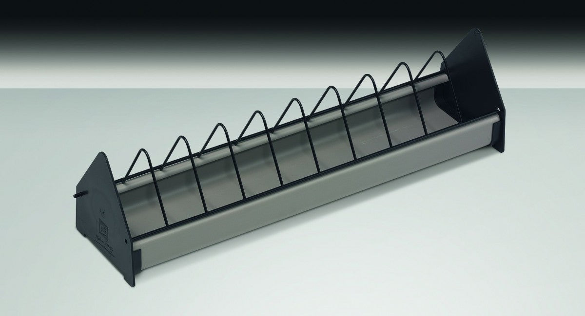 Plast Fodertrug Grå - 50 cm. m/Ribber - Top kvalitet