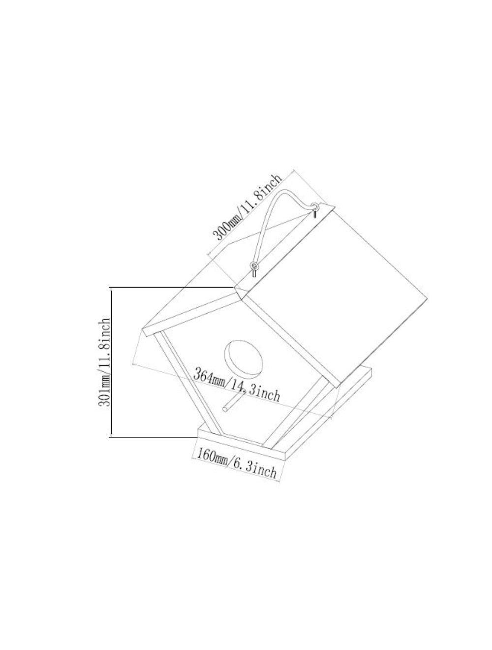 Vildfuglehus lukket til ophæng - Grøn
