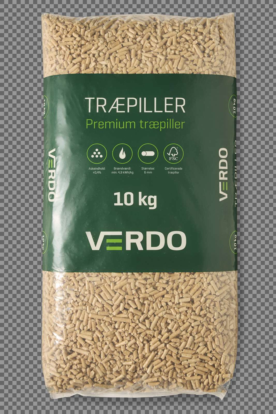 Verdo Premium træpiller - 6mm, 10kg, 840 kg