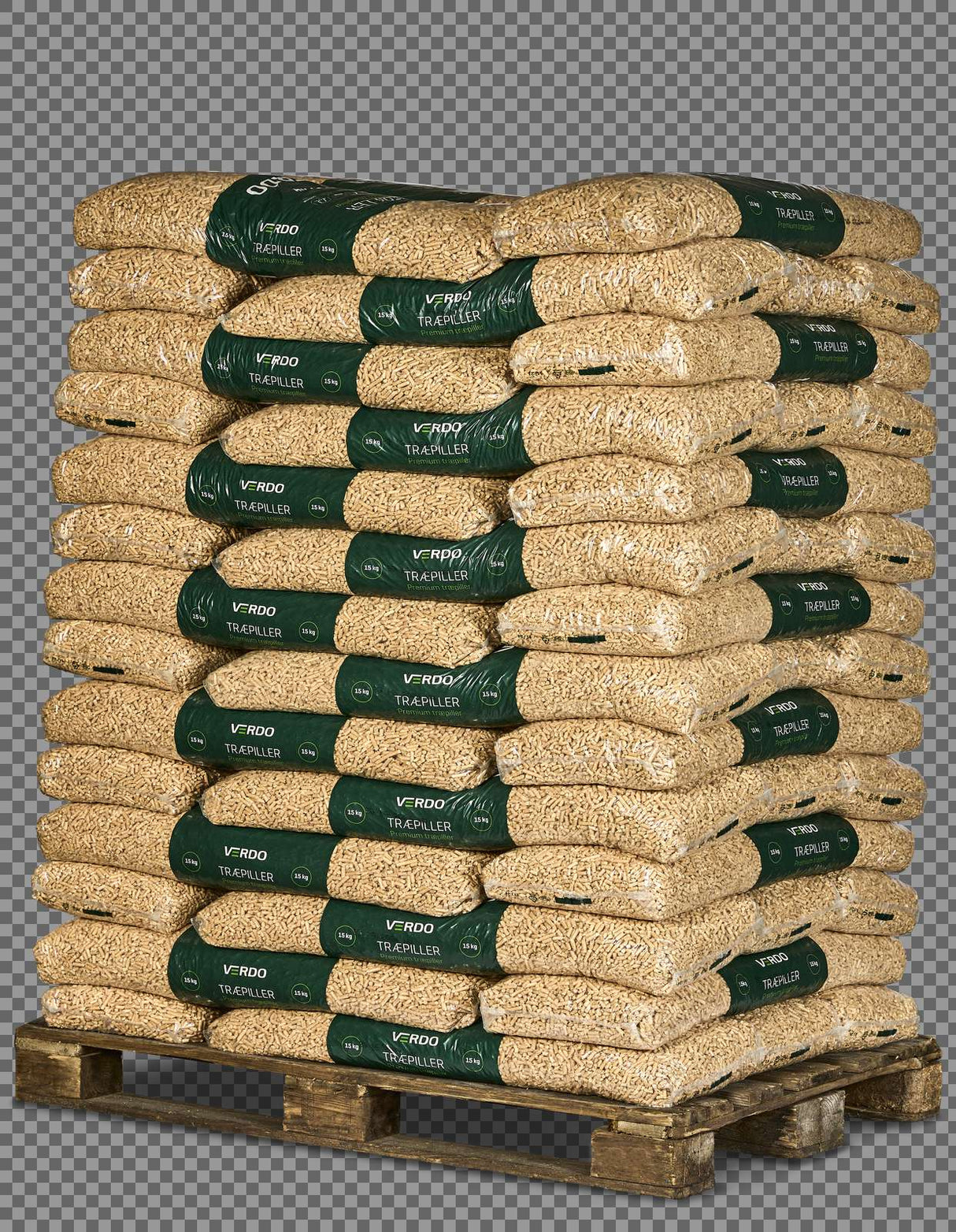 Verdo Premium træpiller - 6mm, 15kg, 840 kg