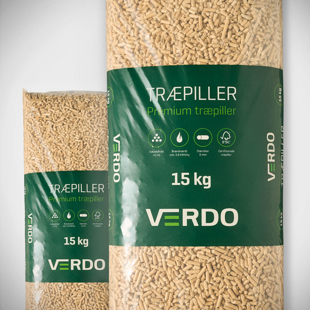 Verdo Premium træpiller - 6mm, 15kg, 840 kg