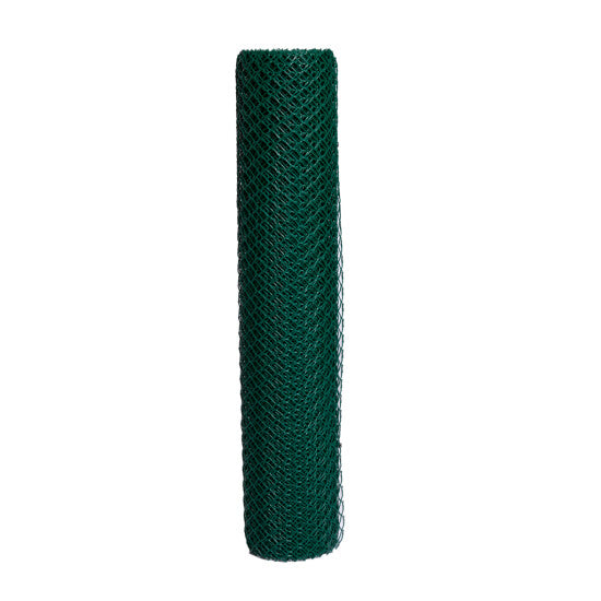Hønsenet, plast -  maske 25 x 30 mm, 0,6 x 10 m, grøn