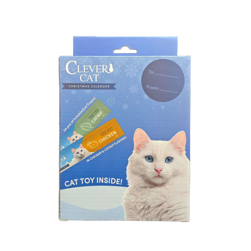 Julekalender til kat - 24 creamy sticks + 1 legetøj, 360 g