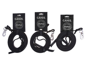 Læder hundesnor pcp krog - Sort