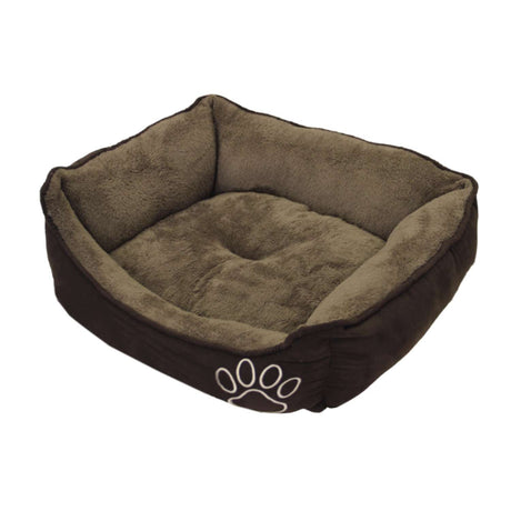 Komfortseng til hund firkantet Classic "MERO" brun