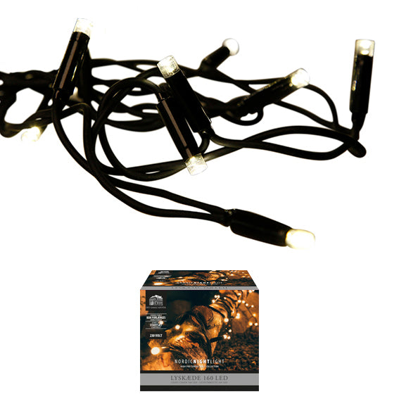 Lyskæde Startsæt - 160LED L1590 cm 230V adapter