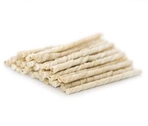Twisted sticks pork, white 8 mm, 50 pcs