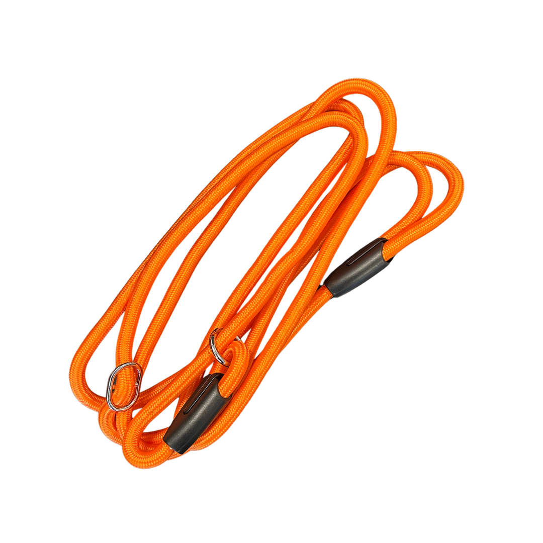 Hundesnor/retriverline med skulderloop - Orange - 10mm x 180cm
