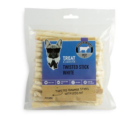 Twisted sticks pork, white 8 mm, 50 pcs