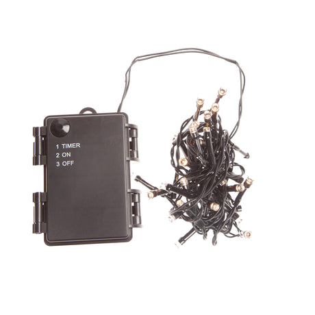 Lyskæde med batteri - 40 LED L195 cm IP44 Grøn