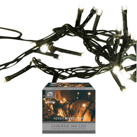 Lyskæde med batteri - 300 LED L1495 cm IP44 Grøn