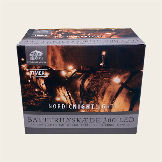 Lyskæde med batteri - 300 LED L1495 cm IP44 Grøn