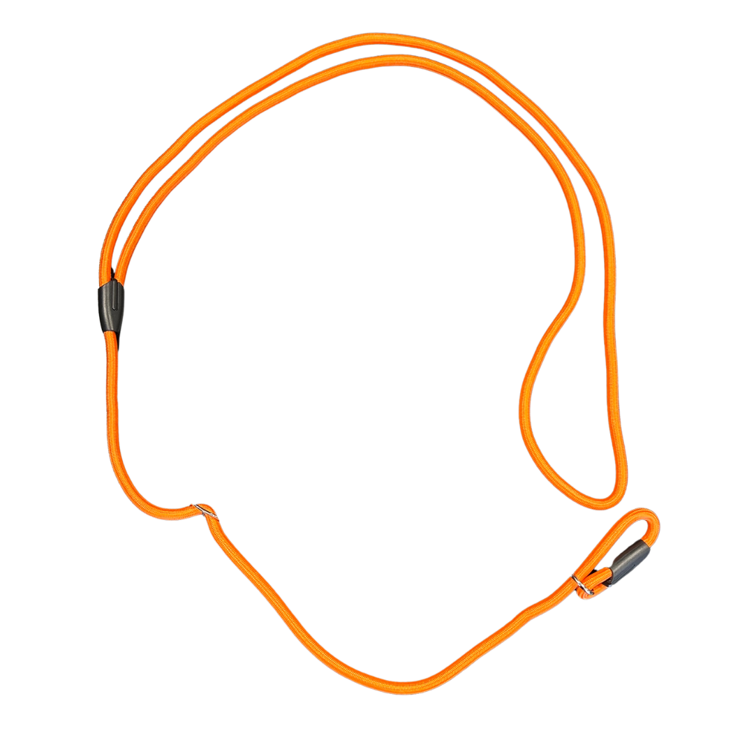 Hundesnor/retriverline med skulderloop - Orange - 10mm x 180cm
