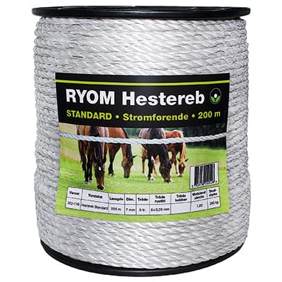Polyreb hvid standard 200 meter - 7 mm