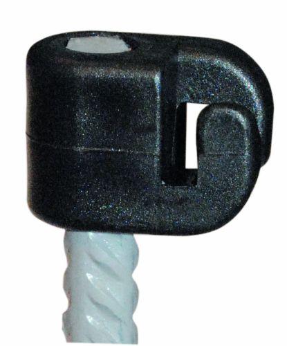 Isolator til tentorpæle - 8 mm sort, 100 stk