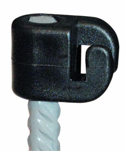 Isolator til tentorpæle - 10 mm sort, 25 stk