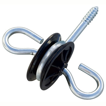 Isolator med skrue + 2 øjer sort - 10 stk