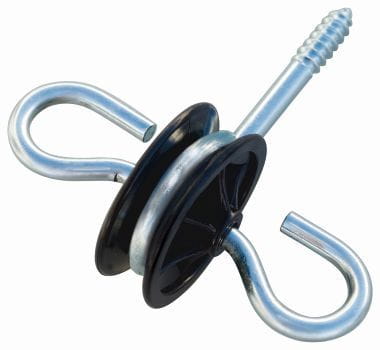 Isolator med skrue + 2 øjer sort - 4 stk