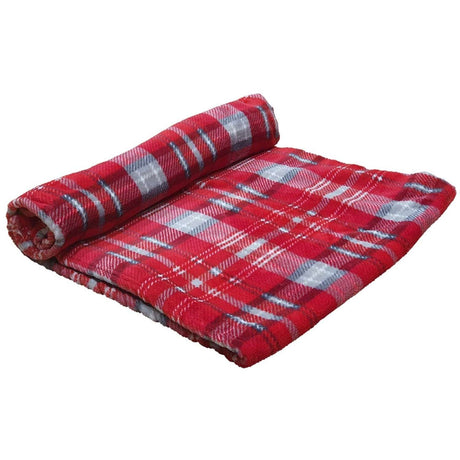 Fleece plaid "KARELI" red, 70 x 100 cm