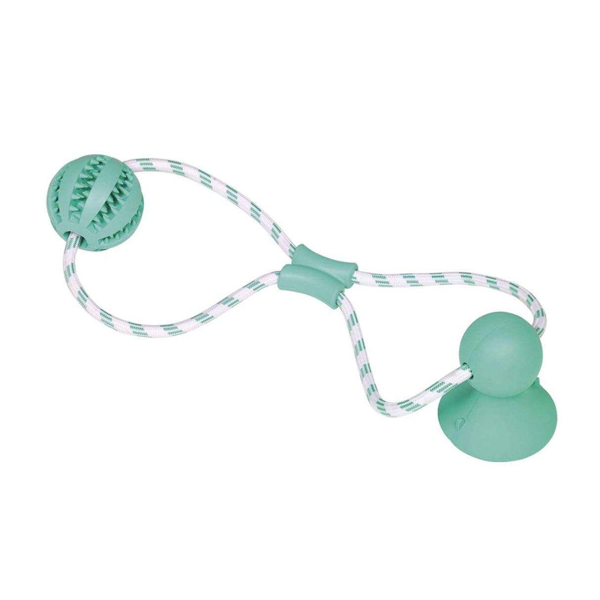 Rubber ball w/ rope 50 cm, Ball: Ø 7 cm