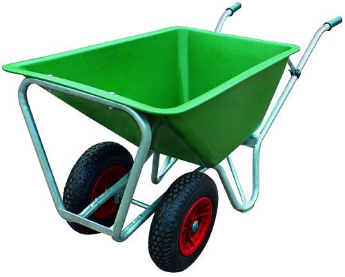 Staldkærre - Galv. m/ Plastkasse 160 L