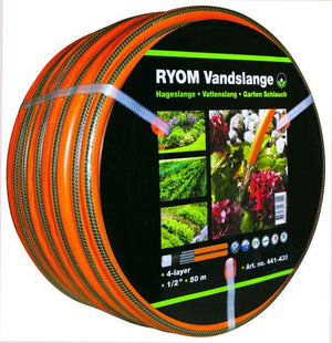 Vandslange - orange 1/2" 4-Lag Arm.50M