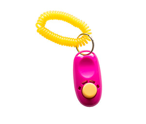 Clicker with spiral wristband - Pink