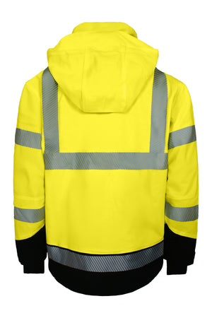 4-vejs stretch Hi-Vis skaljakke i åndbar og slidstærk kvalitet - Saturn Gul / Sort