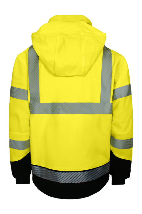 4-vejs stretch Hi-Vis skaljakke i åndbar og slidstærk kvalitet - Saturn Gul / Sort