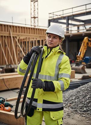 4-vejs stretch Hi-Vis skaljakke i åndbar og slidstærk kvalitet til kvinder - Saturn Gul / Sort