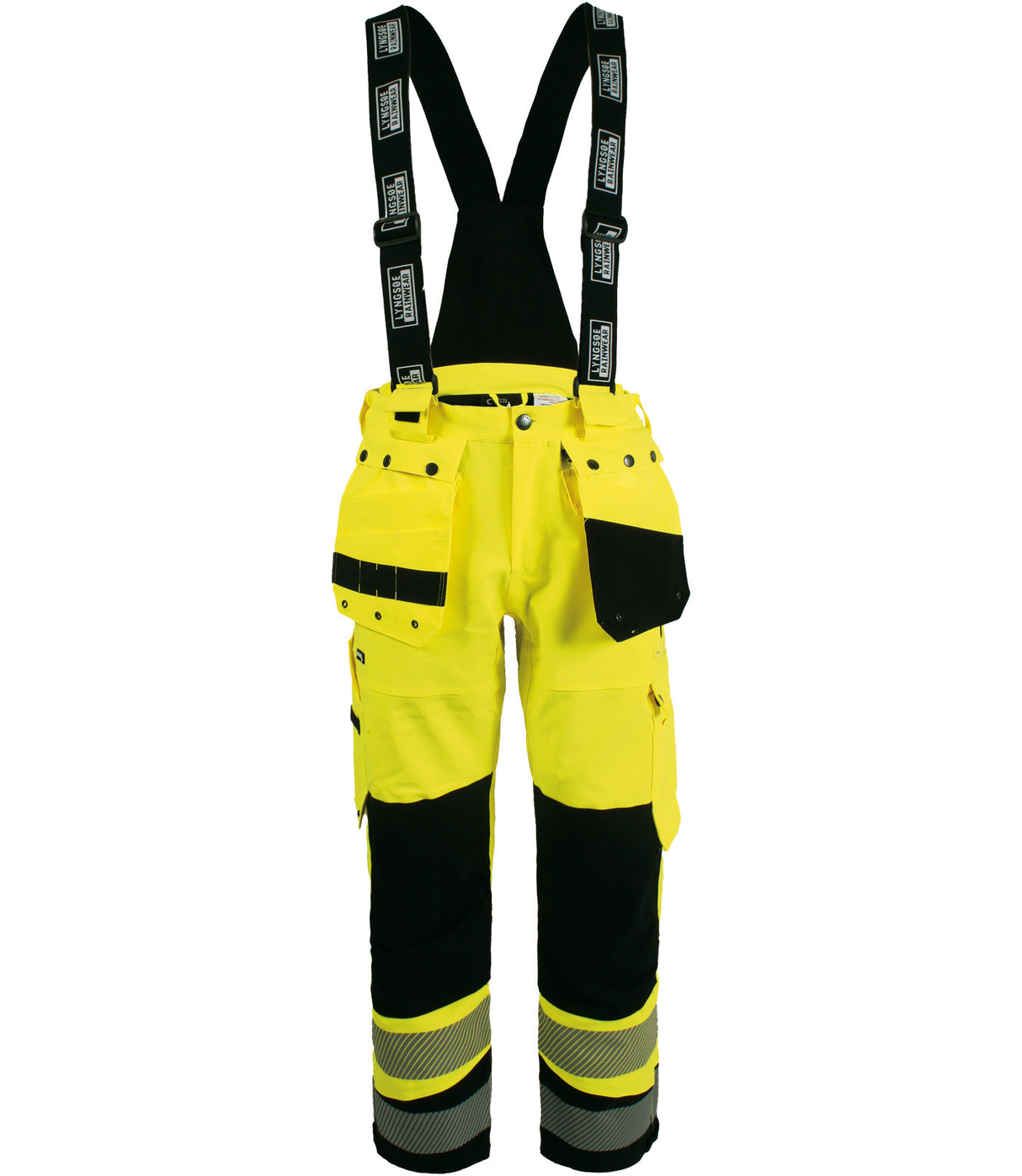 4-vejs stretch Hi-Vis skalbukser i åndbar og slidstærk kvalitet - Saturn Gul / Sort