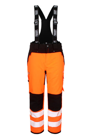4-vejs stretch Hi-Vis vinterbukser i åndbar og slidstærk kvalitet - Hi-Vis Orange / Sort
