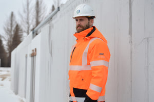 4-vejs stretch Hi-Vis vinterjakke i åndbar og slidstærk kvalitet - Hi-Vis Orange / Sort