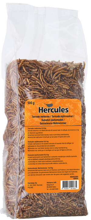Hercules tørrede melorme 500 g pose