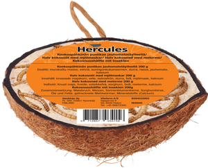 Halv kokosnød med melorme-topping