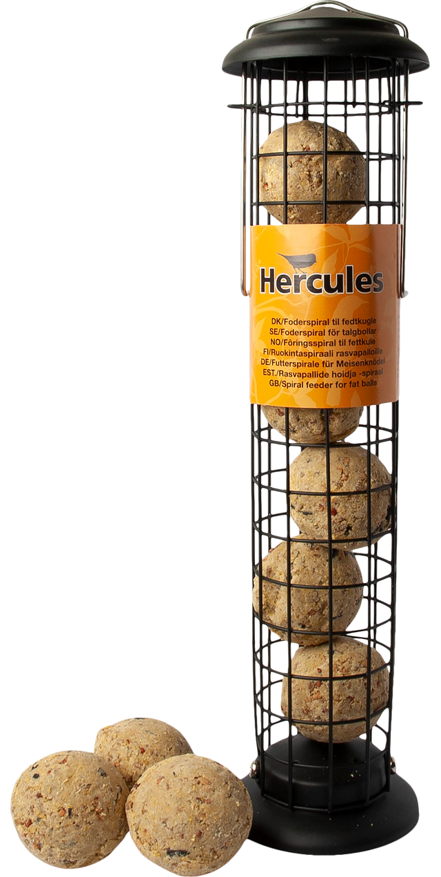 Hercules foderspiral til fedtkugler i sort metal