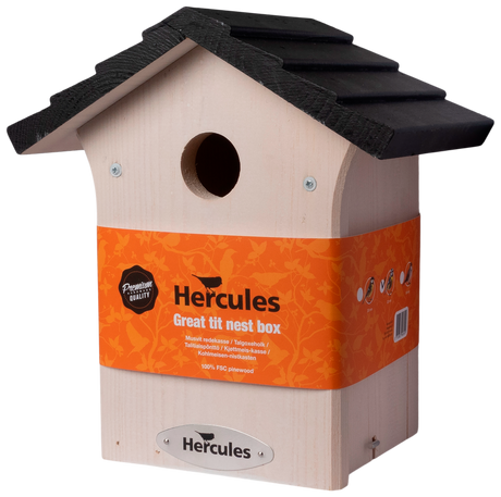 Hercules musvit redekasse i fyrretræ med sort tag