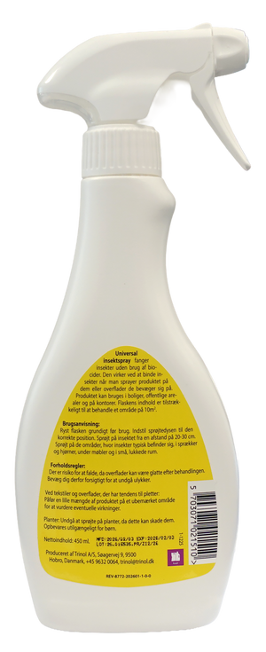 Trinol universal insektspray 450 ml – bagside