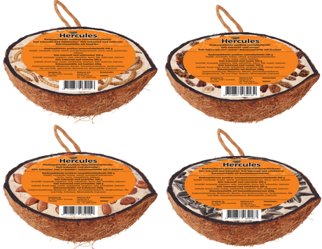 Hercules halve kokosnødder med topping — assorteret